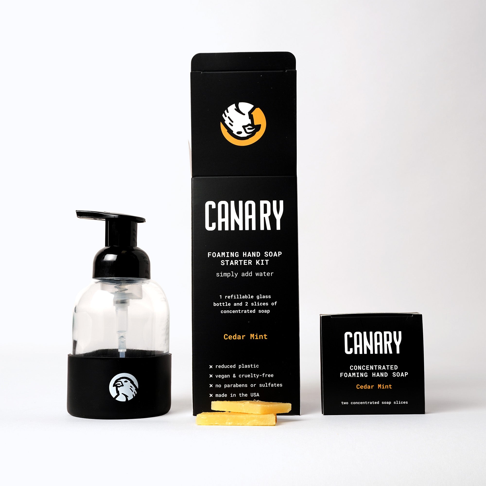 Hand Soap Starter Kit - Bottle & 2 Soap Slices by Canary