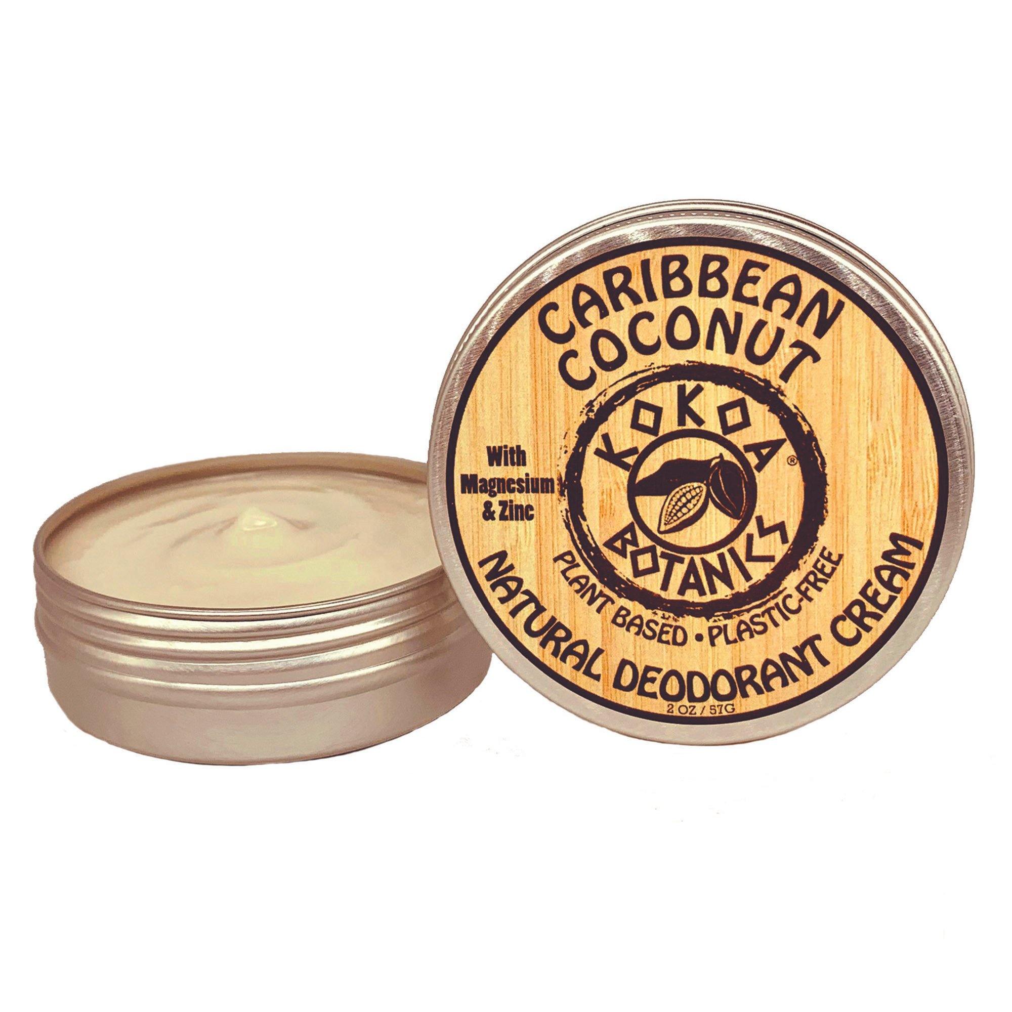 CARIBBEAN COCONUT - Natural Deodorant Cream - Aluminum-Free - 2.5 oz by Kokoa Botanics