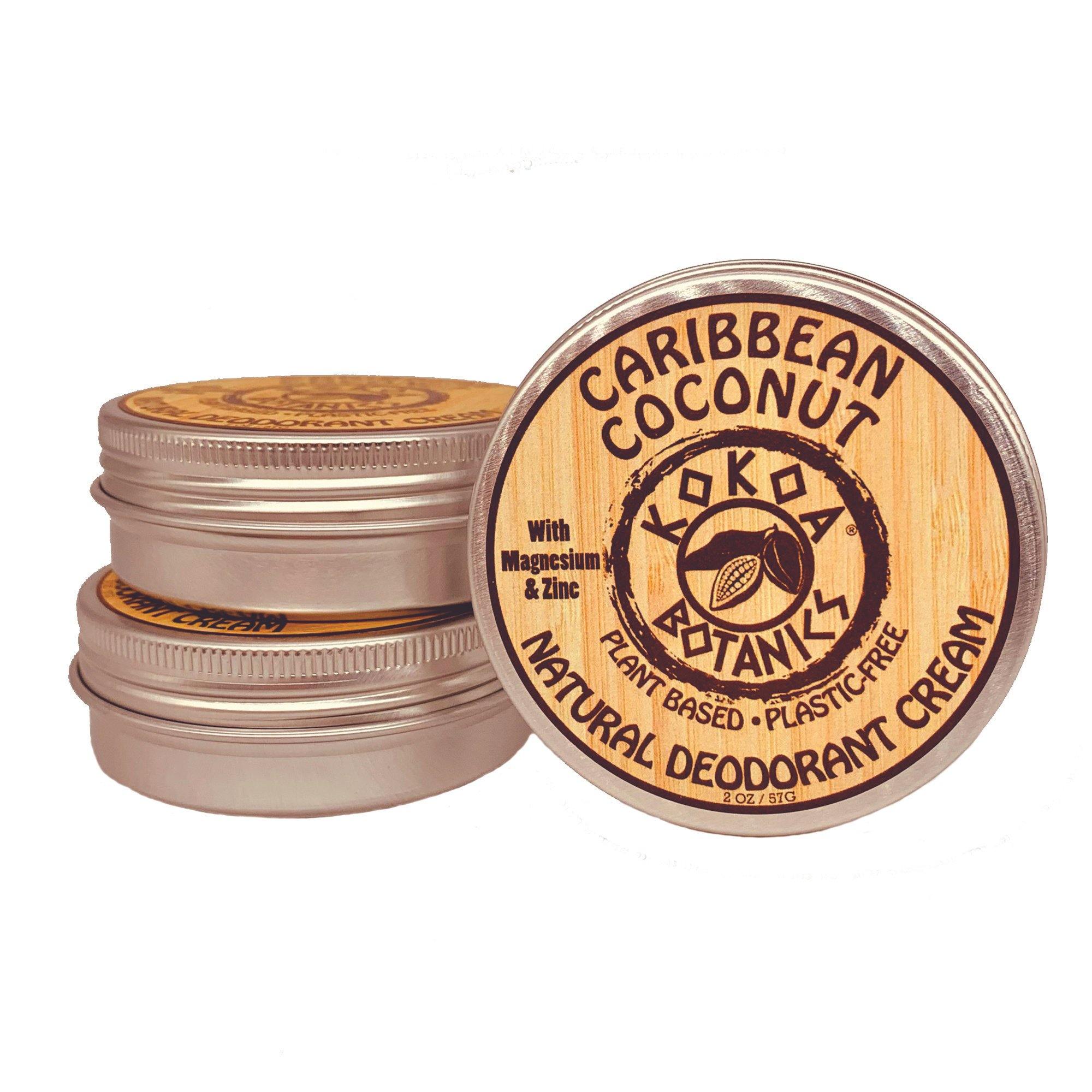 CARIBBEAN COCONUT - Natural Deodorant Cream - Aluminum-Free - 2.5 oz by Kokoa Botanics