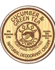 Natural Deodorant Paste - Cucumber & Green Tea - Sensitive Skin - Aluminum Free - Baking Soda Free - 2.5 oz by Kokoa Botanics