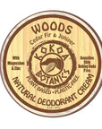 WOODS - Natural Deodorant Cream - Sensitive Skin – Baking Soda-Free 2.5 oz by Kokoa Botanics
