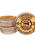 CARIBBEAN COCONUT - Natural Deodorant Cream - Sensitive Skin - Baking Soda Free - 2.5 oz