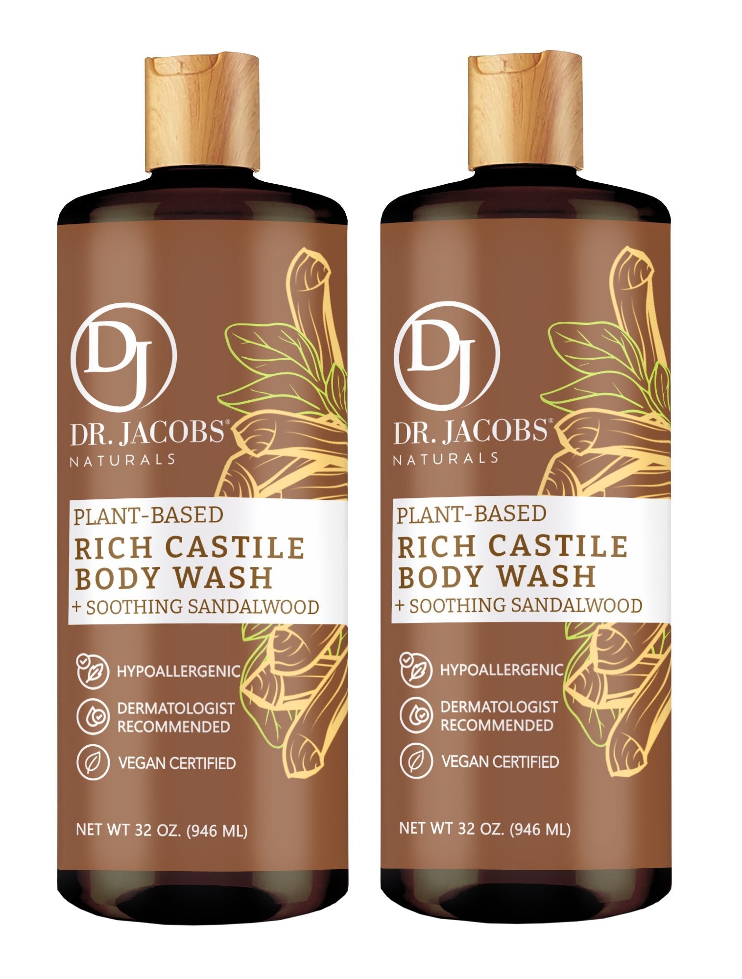 Sandalwood Reset Castile Body Wash, Shampoo, &amp; Shaving Lather