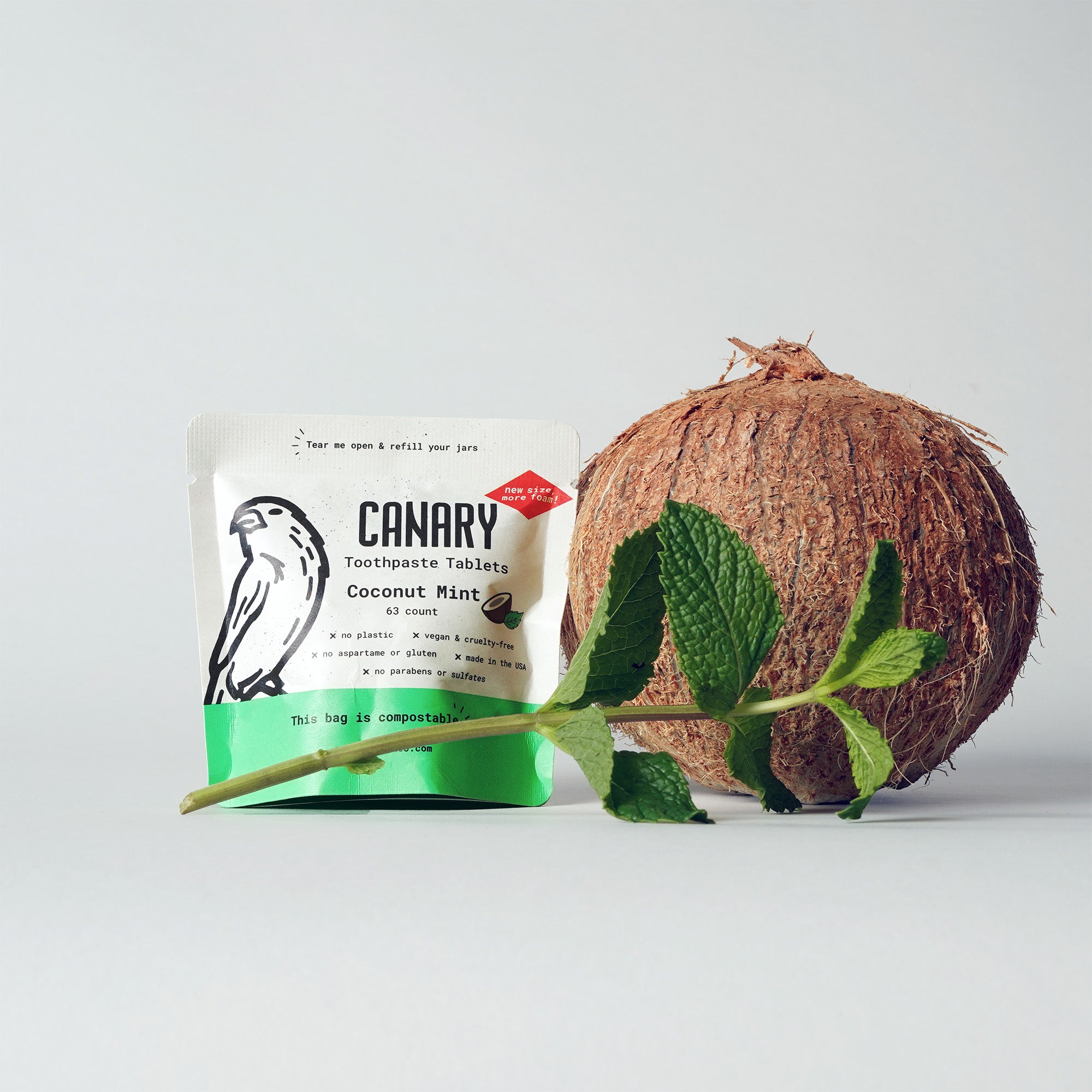 Coconut Mint Toothpaste Tablets for Eco-Friendly Hygiene