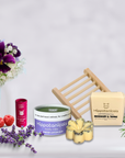 Spring Gift Set – Lotion Bar + Soap + Lip Balm + Bamboo Soap Dish