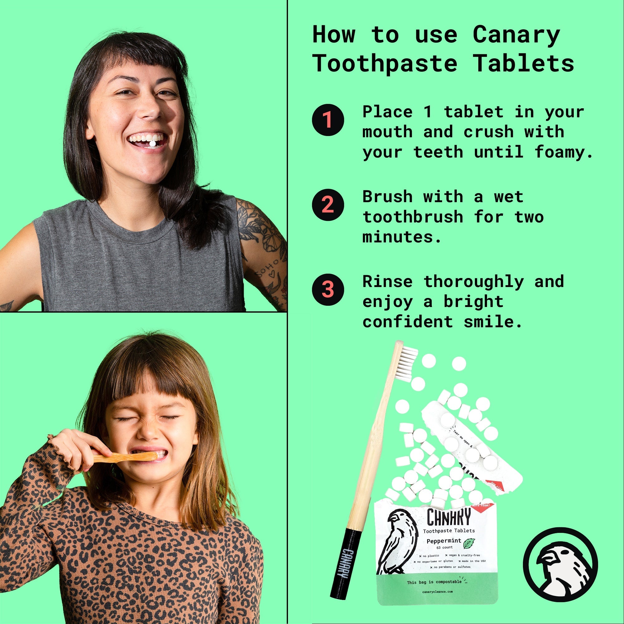 Coconut Mint Toothpaste Tablets for Eco-Friendly Hygiene