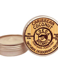CARIBBEAN COCONUT - Natural Deodorant Cream - Sensitive Skin - Baking Soda Free  - 2.5 oz