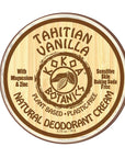 TAHATIAN VANILLA - Natural Deodorant Cream - Sensitive Skin - Baking Soda Free  - 2.5 oz